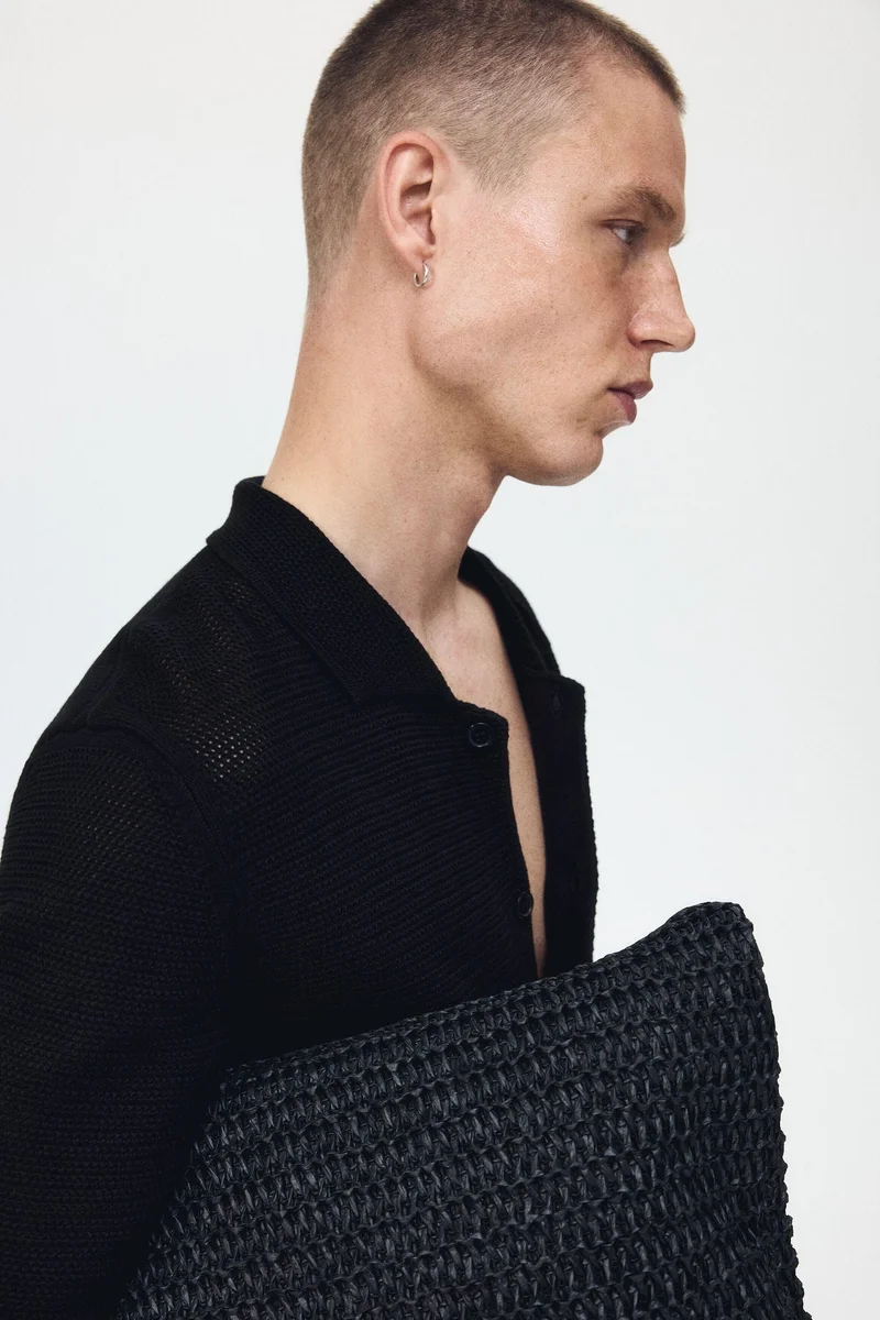 H&M  Regular Fit Hole-knit shirt for Men | Best Price UAE