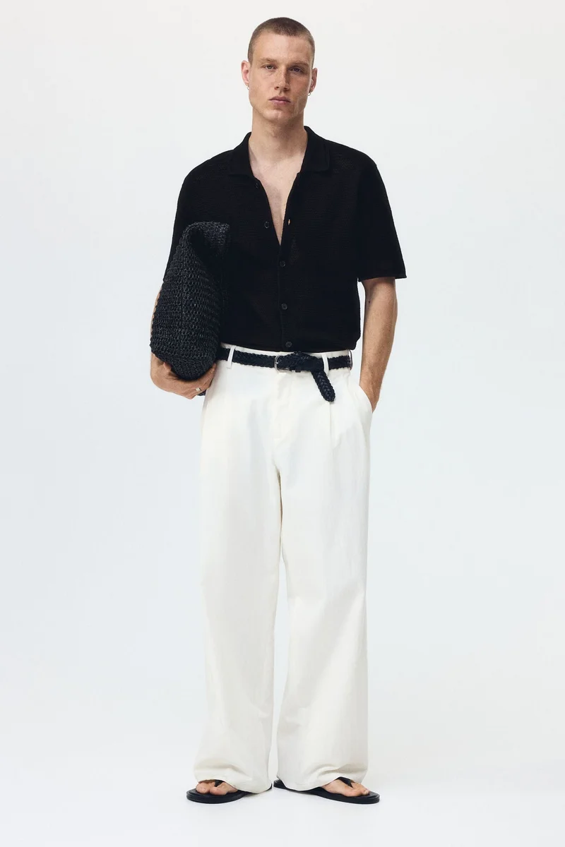H&M  Regular Fit Hole-knit shirt for Men | Best Price UAE