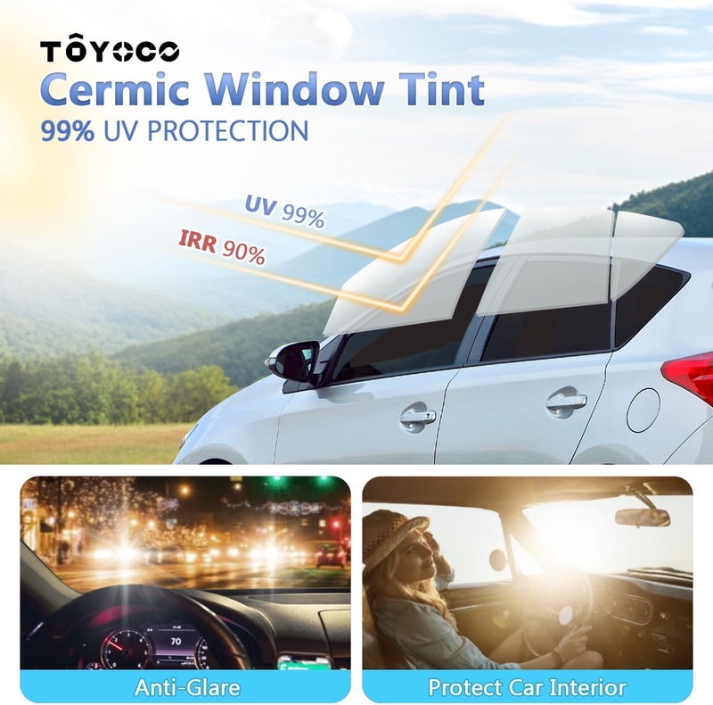 TOYOCO Window Tint Film for Cars 35% VLT 24in x 15Ft Ceramic Window Tints, Blocks 99% UV & IR Rays, Heat Resistant Anti Glare Film for Windshield, Scratch Resistant Sun Shade Auto Tint Roll - Image 3