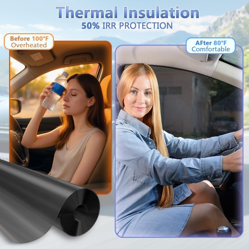 TOYOCO Window Tint Film for Cars 35% VLT 24in x 15Ft Ceramic Window Tints, Blocks 99% UV & IR Rays, Heat Resistant Anti Glare Film for Windshield, Scratch Resistant Sun Shade Auto Tint Roll - Image 4