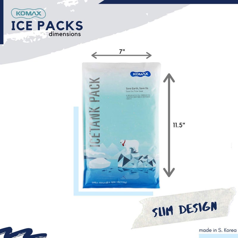 Komax Large Reusable Ice Packs for Coolers â€“ 12 to 15 Hours of Cold Gel Ice Pack for Cooler Set â€“ Slim & Flexible Freezer Packs â€“ Ice Packs for Lunch Bags (3-Pack, 11.4" x 7") - Image 4