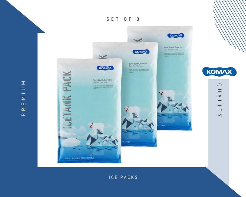 Komax Large Reusable Ice Packs for Coolers â€“ 12 to 15 Hours of Cold Gel Ice Pack for Cooler Set â€“ Slim & Flexible Freezer Packs â€“ Ice Packs for Lunch Bags (3-Pack, 11.4" x 7") - Image 2