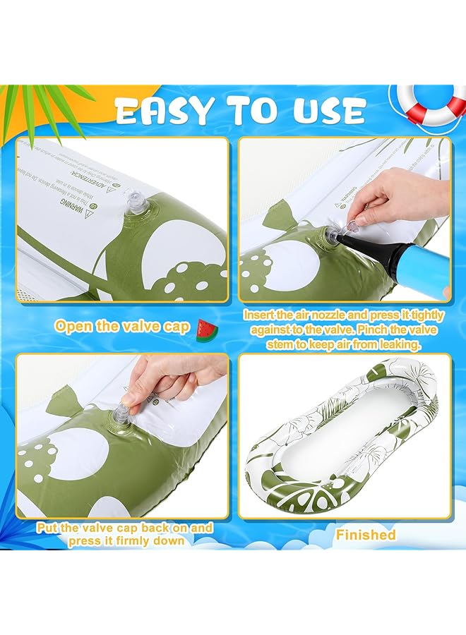 KASTWAVE 2 Pcs Inflatable Pool Float Mat Pool Floaties Rafts With Headrest Loungers Sun Tanning Floaty For Adult Cool Water Hammock Chair For Summer Swimming Pool Lake Beach Party Toys - Image 5