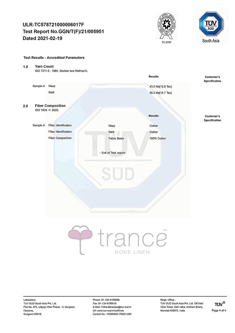 Trance Home Linen غطاء وسادة بولستر مخطط 100% قطن 16x32 بوصة 200TC | غطاء وسادة طويل دائري بجانب السرير يناسب طول 24 بوصة وقطر 9 بوصة | عبوة من 2 غطاء وسادة فقط (16x32 بوصة، بيج) - Image 4