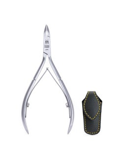 GERmanikure GERMANIKURE Professional Cuticle Nipper in Leather Case, Double Sharpened, Single Spring, Ethically Made in Solingen Germany  - Image 1