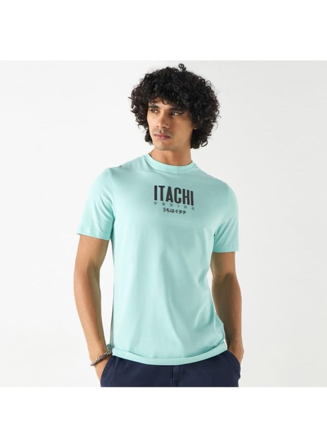 SP Characters Itachi Uchiha Print T-shirt with Crew Neck and Short Sleeves  - Image 3