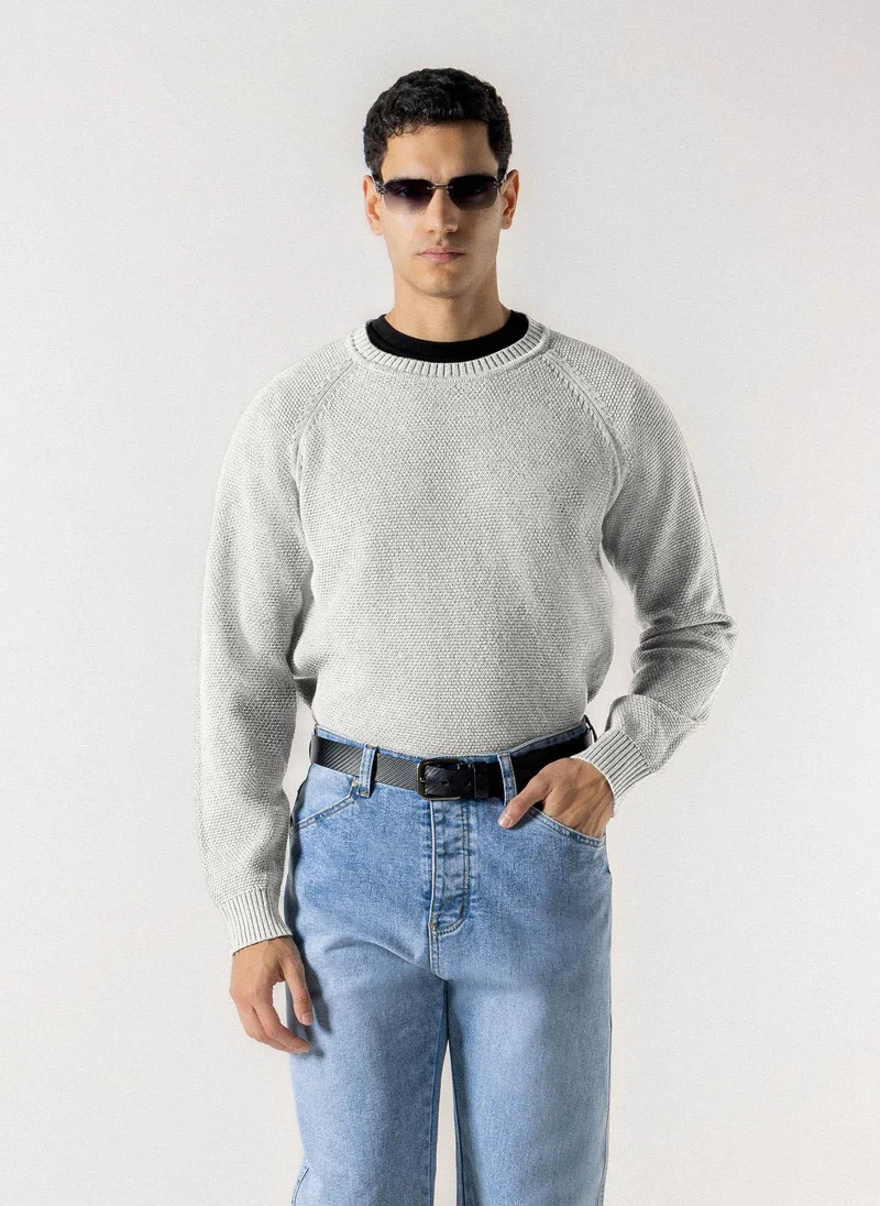 شايبس TEXTURED RAGLAN CREW NECK SWEATER