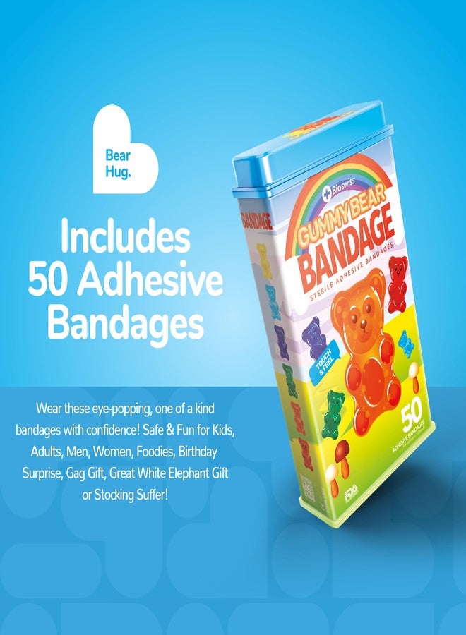 BioSwiss Kids Bandages, Gummy Bear Shaped Self Adhesive Bandage Set, Latex Free, Sterile Wound Care, 50 Count - Image 2