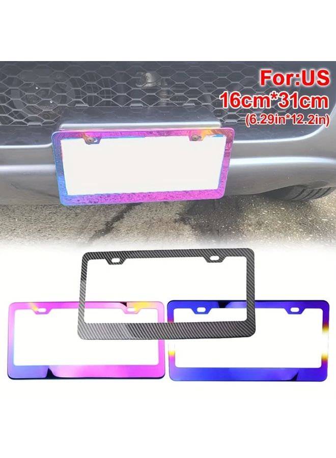US Carbon Fiber License Plate Frame 6 29in X 12 2in Car Decoration - Image 1