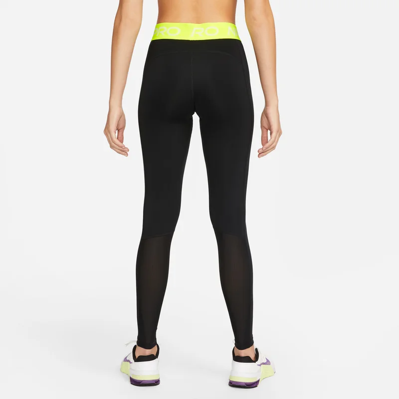 Nike Women's Pro Mid-Rise Mesh-Panelled Leggings