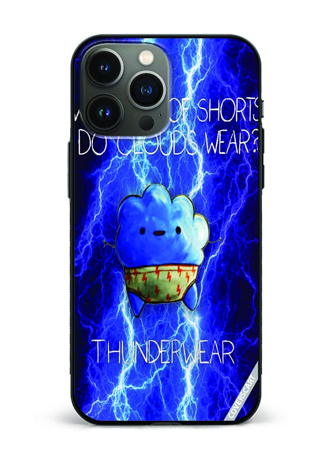 COVERSCART Protective Case Cover For Apple iPhone 13 Pro Max Thunderwear Design Blue