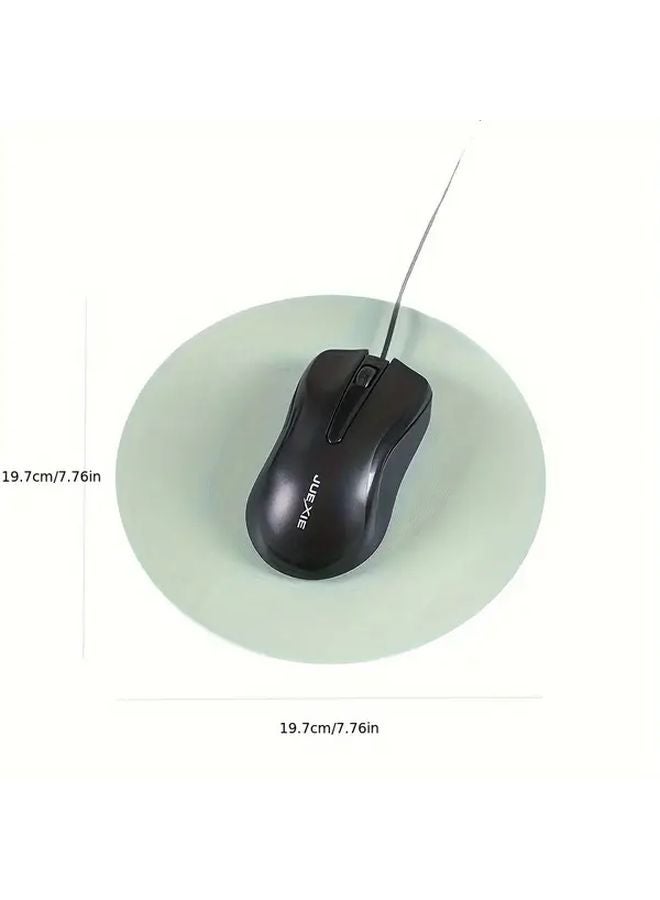Pink Minimalist Round Mouse Pad Non Slip Washable PVC Desk Mat for Office and Gaming - Image 3