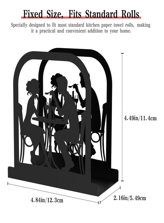 Hounahha Modern Standing Napkin Holder for table, Black Metal Napkin Dispenser, Romantic Couple Meal Theme Style Napkin Holder, Suitable for Kitchen, Coffee Shop, Dining Room - Image 3