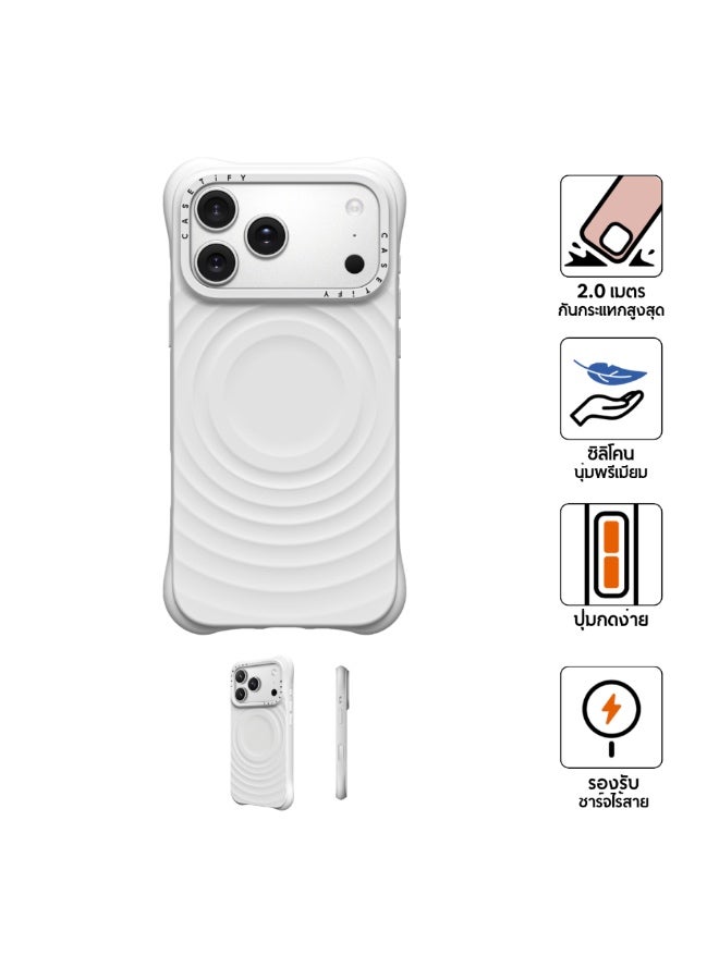 جراب سيليكون ناعم من CASETiFY مع MagSafe لجهاز 17 Pro Max - أبيض - Image 3