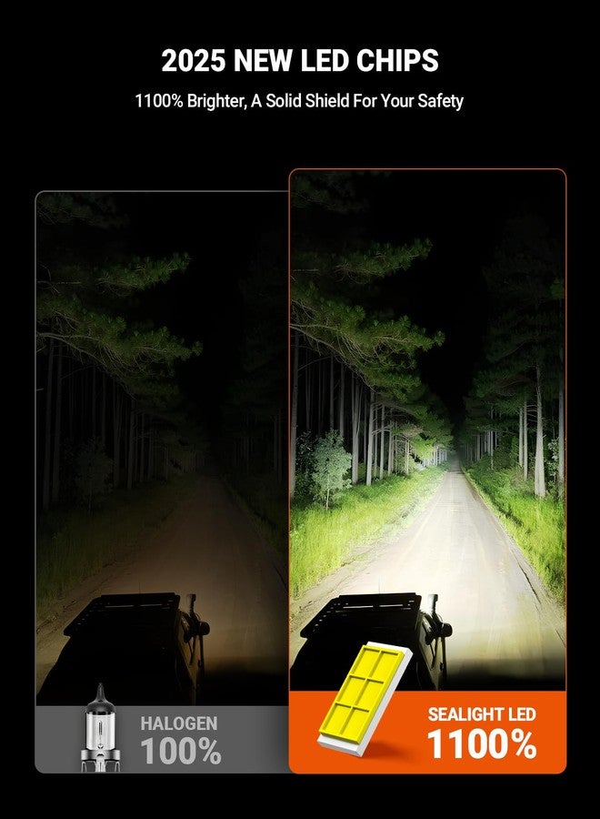 SEALIGHT H13 Bulbs, 900% 55,000LM Ultra Brightness h13/9008 Bulbs,Real 1:1 Size 6500K Cool White,IP68 Waterproof Fog Bulbs, Plug and Play,Pack of 2 - Image 3