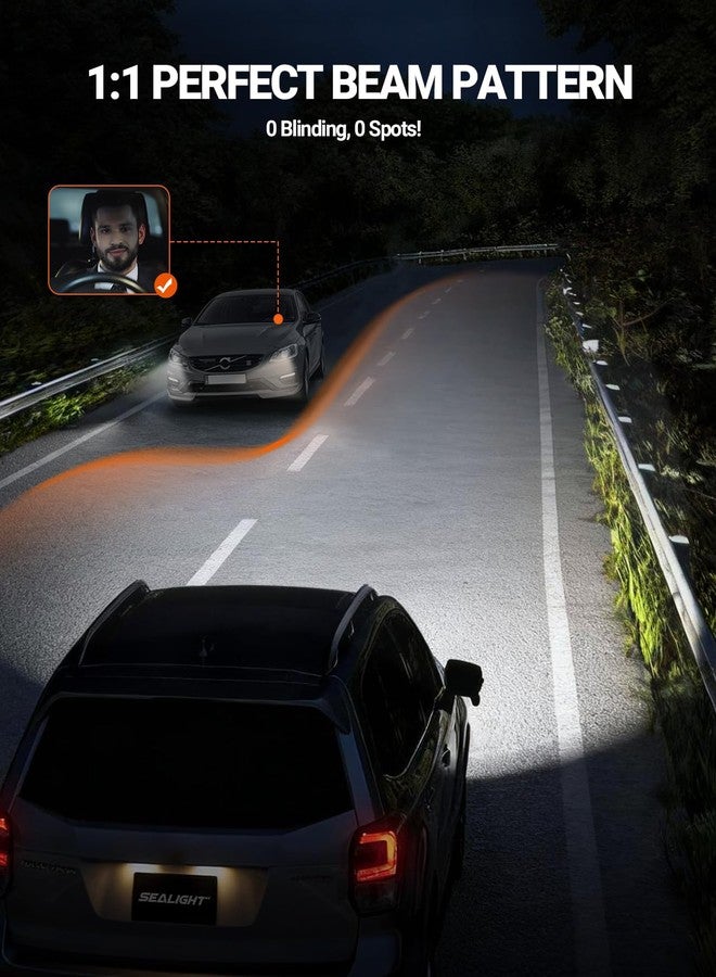 SEALIGHT H13 Bulbs, 900% 55,000LM Ultra Brightness h13/9008 Bulbs,Real 1:1 Size 6500K Cool White,IP68 Waterproof Fog Bulbs, Plug and Play,Pack of 2 - Image 4