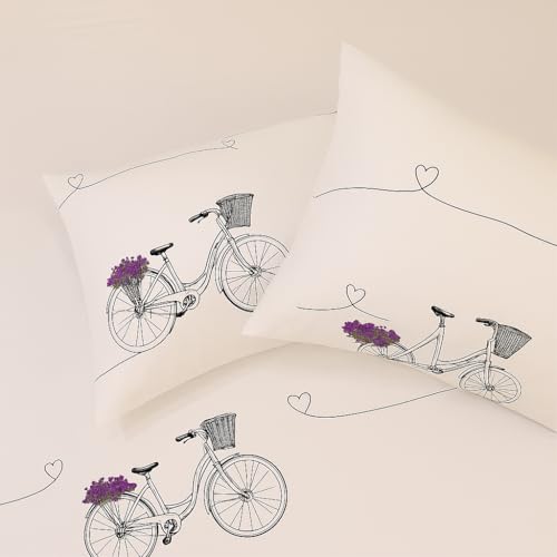 Bhoomi Impex Double Bed Printed Bedsheet - Fun & Colorful City Bicycle Design, Soft Microfiber 90x100 Inch with Pillow Covers - Image 5