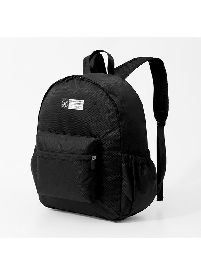 Double Shoulder Folding Backpack Foldable Single Shoulder Storage Bag Handheld Large Capacity Portable Storage Bag for Outdoor Sports Travel Hiking,Black - Image 1