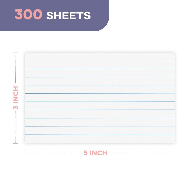 Goefun 300 PCS Index Cards 3x5 Ruled - Goefun White Lined Note Cards 3 x 5 Flashcards for Studying, Note Taking and To Do List - Image 2