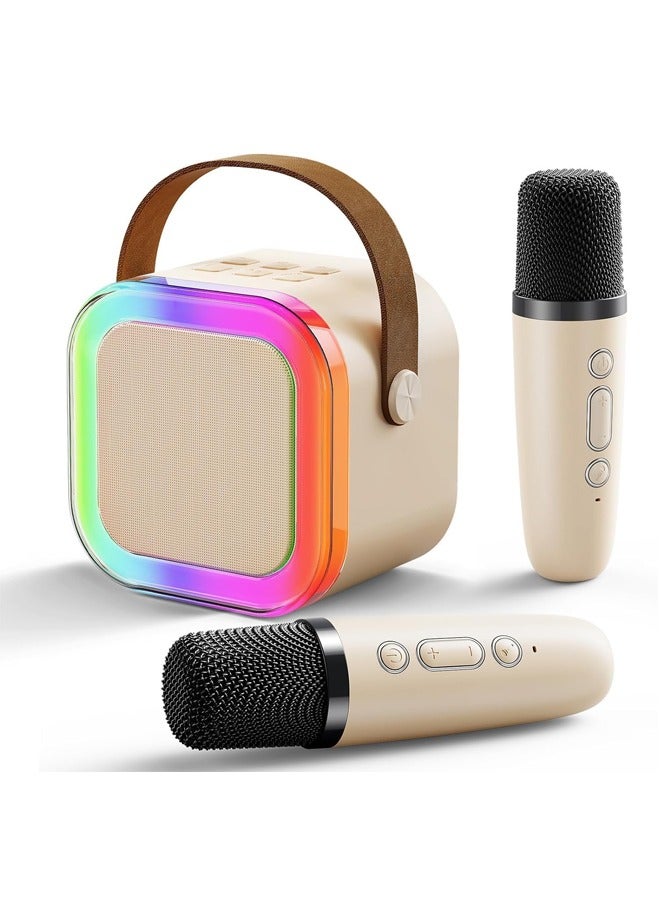 PADOM Portable Karaoke Machine with 2 Wireless Microphone, Mini Bluetooth Speaker Microphone,Gifts for Kids Age 4-12,Boys,Girls,Adults,Party, Home KTV,Outdoor,Travel - Image 1