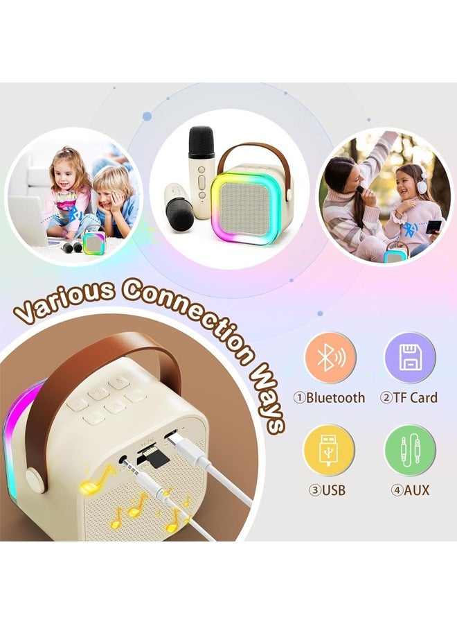 PADOM Portable Karaoke Machine with 2 Wireless Microphone, Mini Bluetooth Speaker Microphone,Gifts for Kids Age 4-12,Boys,Girls,Adults,Party, Home KTV,Outdoor,Travel - Image 4