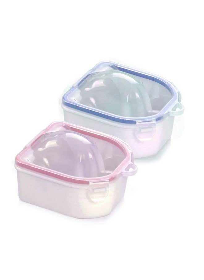 Oarkive 2pcs Nail Soaking Bowl Soak Off Bowl Manicure Bowl Nail Soaking Tray Soak Off Acrylic Nail Remover Dip Powder Removal Kit Nail Polish Remover Bowl Acetone Soak Off Bowl for Home Nail Salon Supplies  - Image 1