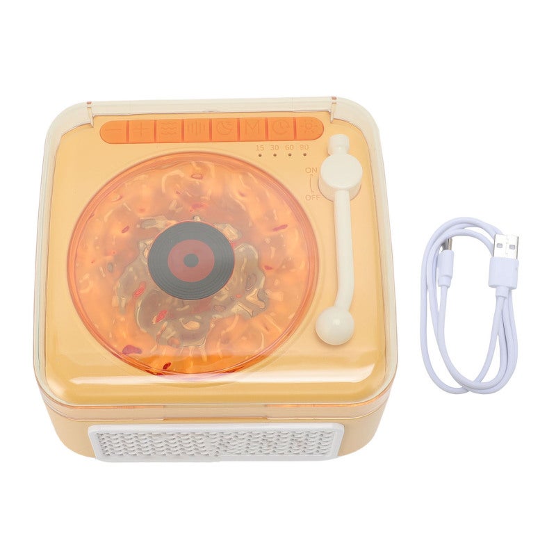 Waves Wireless Bluetooth Speaker Small Record Player Night Light USB Rechargeable Desktop Wave Speaker for Bedroom Party Yellow - Image 1