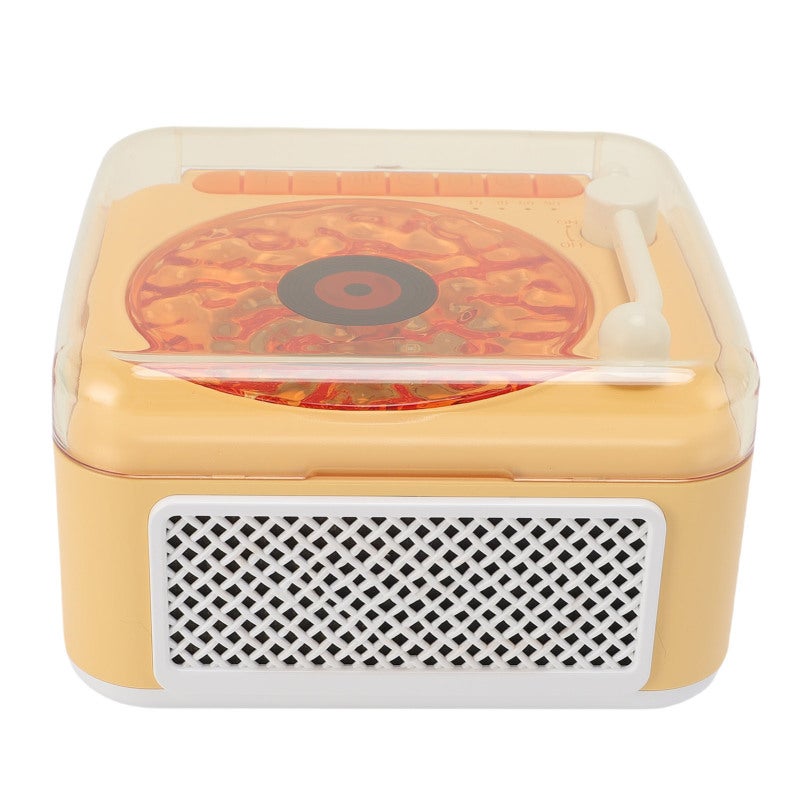 Waves Wireless Bluetooth Speaker Small Record Player Night Light USB Rechargeable Desktop Wave Speaker for Bedroom Party Yellow - Image 2
