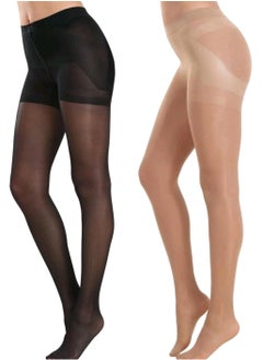 Shein /2/ Packs Solid Slim Tights, High Waist Semi-Sheer Footed Pantyhose, Women's Stockings & Hosiery  - Image 3