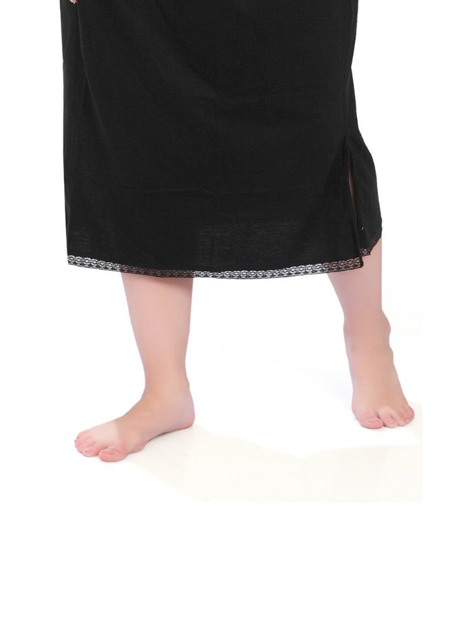 mybody Black Maxi Pack 1 Inskirt for Women | Single Piece Saree Shapewear | Stretchable Cotton Blend Long Petticoat | Seamless Saree Underskirt | Comfortable Daily Wear | Ethnic Wear Support Skirt - Image 3