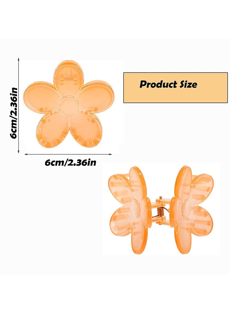 SYOSI 8 Pieces Small Acrylic Hair Claw Clips Flower Shaped Plastic Jaw Clips Non Slip Hair Clamps Barrette Hair Accessories for Women Girls Headwear  - Image 2