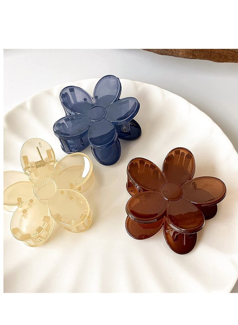 SYOSI 8 Pieces Small Acrylic Hair Claw Clips Flower Shaped Plastic Jaw Clips Non Slip Hair Clamps Barrette Hair Accessories for Women Girls Headwear  - Image 5