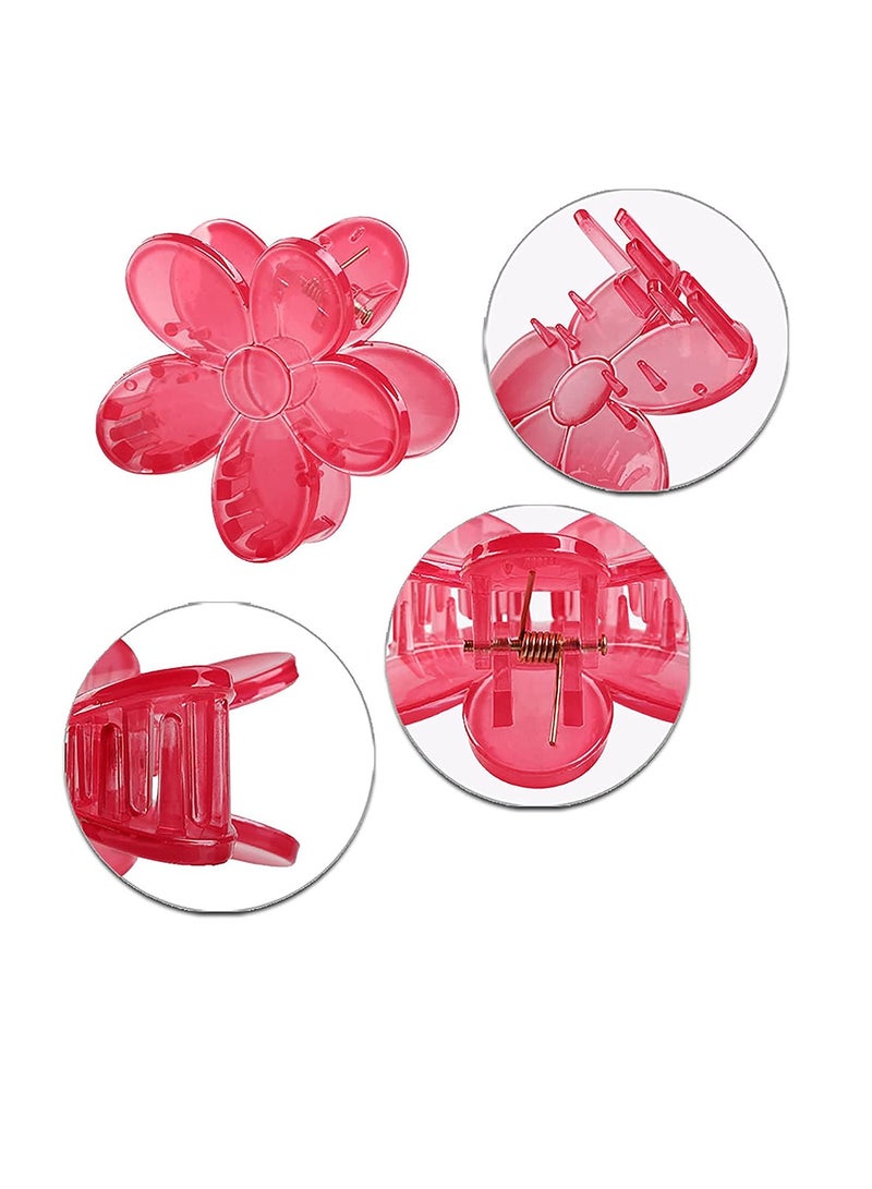 SYOSI 8 Pieces Small Acrylic Hair Claw Clips Flower Shaped Plastic Jaw Clips Non Slip Hair Clamps Barrette Hair Accessories for Women Girls Headwear  - Image 3