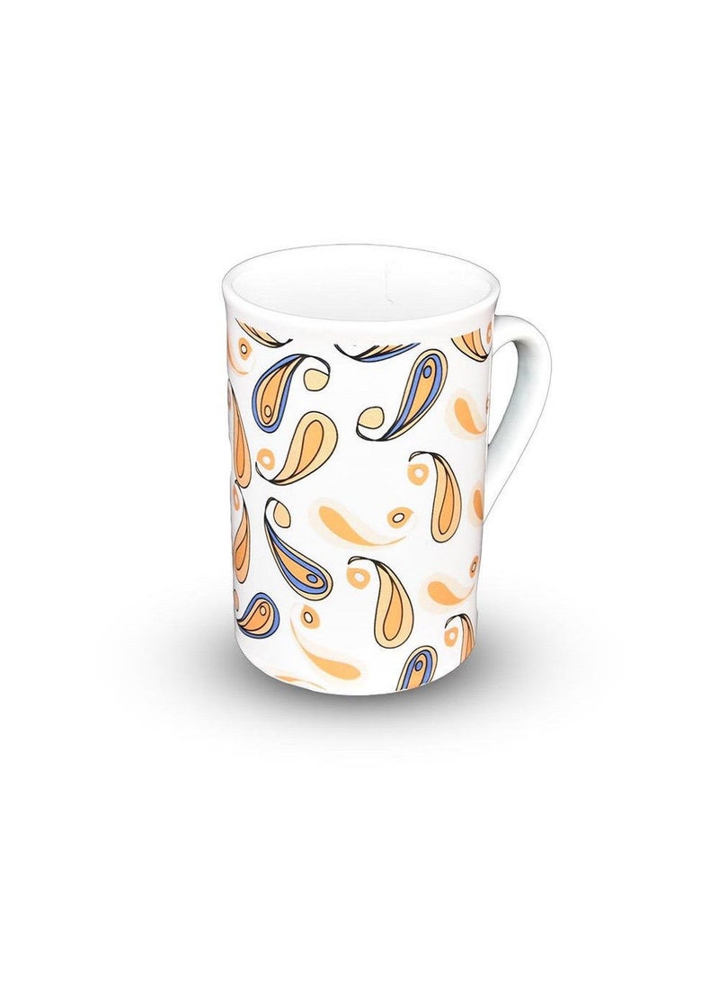 Ceramic Mug Printed White and Yellow