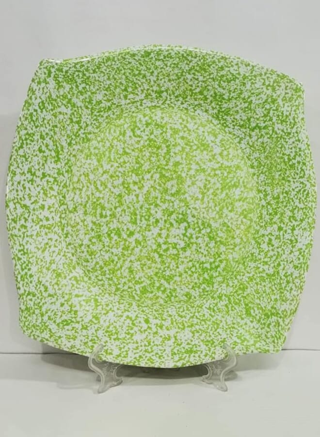 Pure 136146 Melamine Granite Medium Square Plate For Dessert For Home And Restaurant - Green