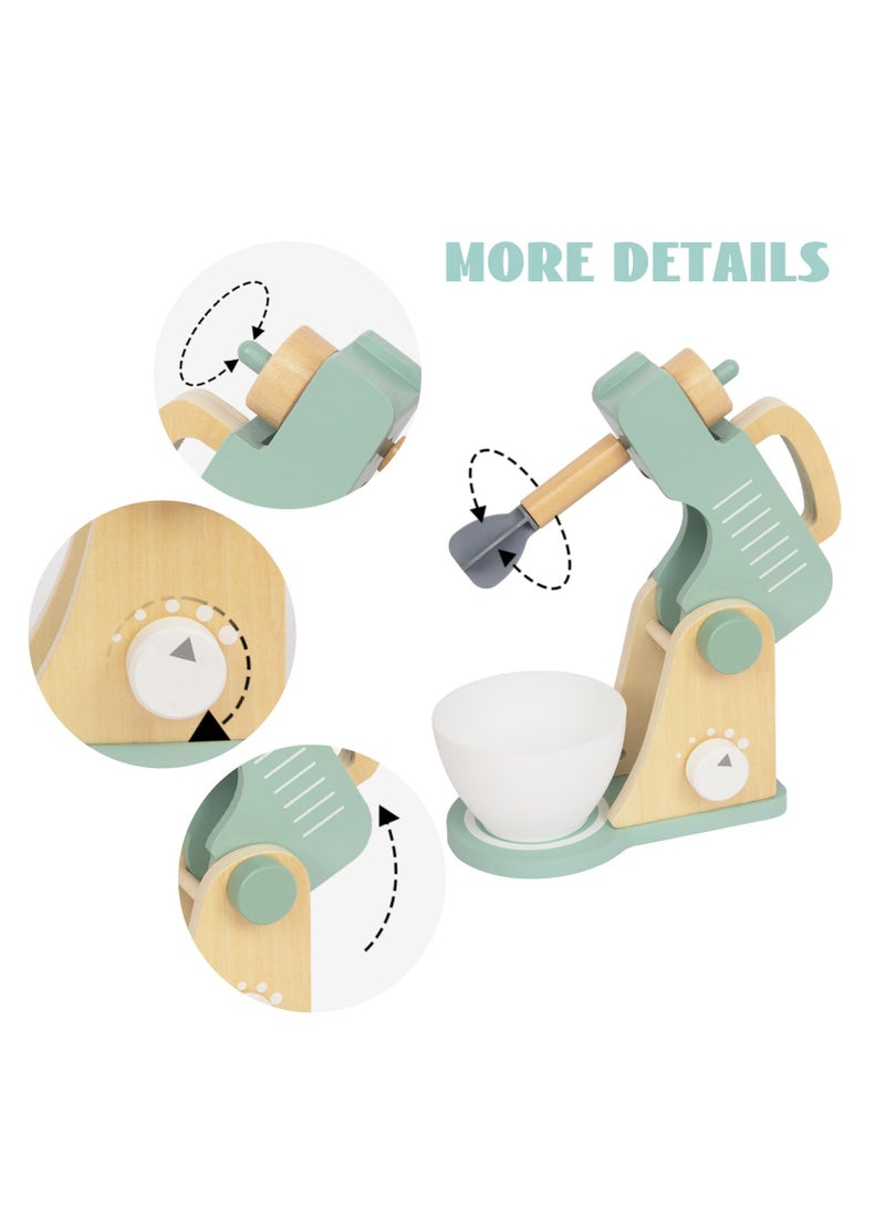 Excefore Wooden Toy Mixer Set, Non Toxic Toddler Play Kitchen Toys, Kids Play Kitchen Accessories, Pretend Play Food Sets for Kids, Montessori Learning Toy Gift for 3+ - Image 4