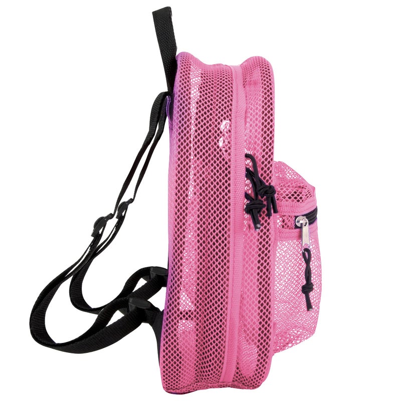 Summit Ridge Mini Mesh Backpack for Women, Men, Beach Toys, Pool, and Swimming Gear; Mini Transparent Backpacks with Padded Straps (Pink) - Image 3