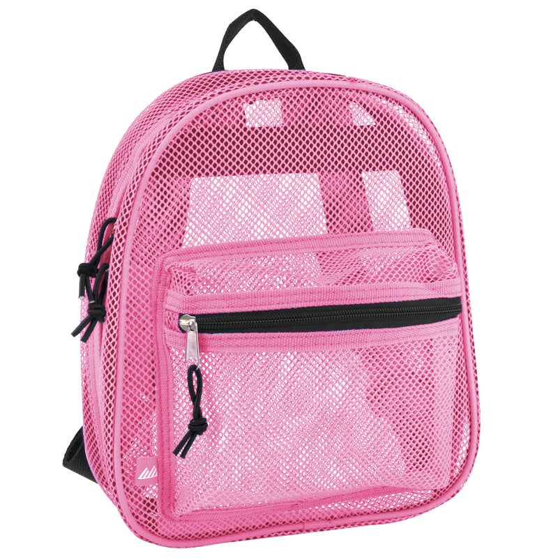 Summit Ridge Mini Mesh Backpack for Women, Men, Beach Toys, Pool, and Swimming Gear; Mini Transparent Backpacks with Padded Straps (Pink) - Image 1