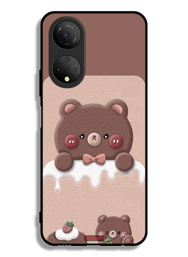 Tolwak غطاء حماية لهاتف Honor X7 بتصميم دب وفراولة - Image 2