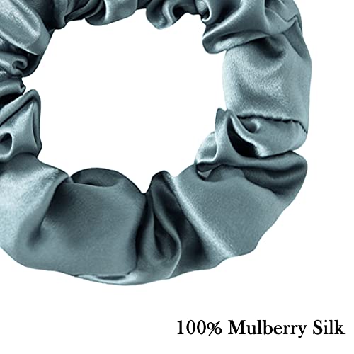 SOBONNY Mulberry Silk Hair Scrunchies, 3 Count, 100% Silk, No Damage for Frizz Prevention, Sleep and Night Scrunchie, Hair Accessories for Women (Black, Haze Blue, Rubber Red) - Image 3