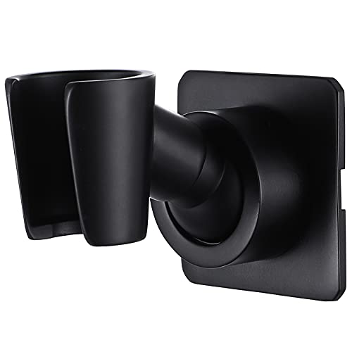 Shower Head Holder All Meta lHandheld Shower Wand Bracket Adhesive Shower Wall Mount Holder Brass Shower Spray Holder Black Drill Free Glue Installation