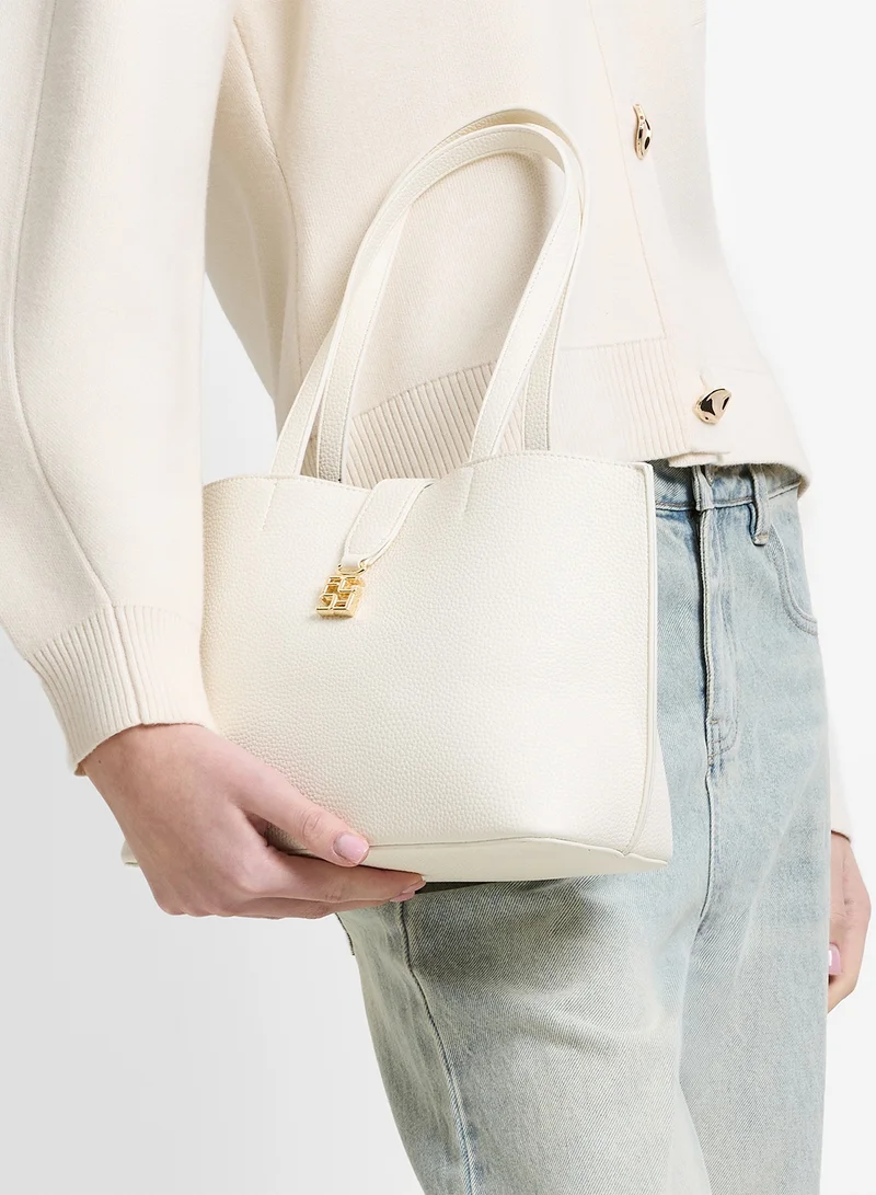 Women White Emili Medium Tote Bag