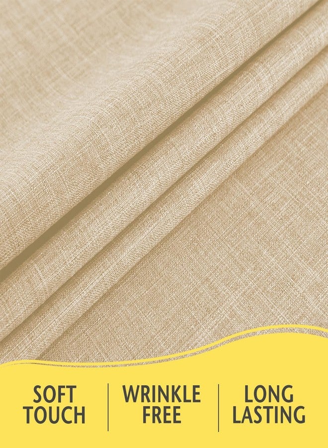 Hereisa Linen Textured Rectangle Tablecloth, Waterproof & Stain Resistant Fabric Table Cloth, Wrinkle Free Linen Dining Decorative Farmhouse Table Cover for Dining/Buffet/Wedding, 52 x 70 Inch, Beige - Image 5