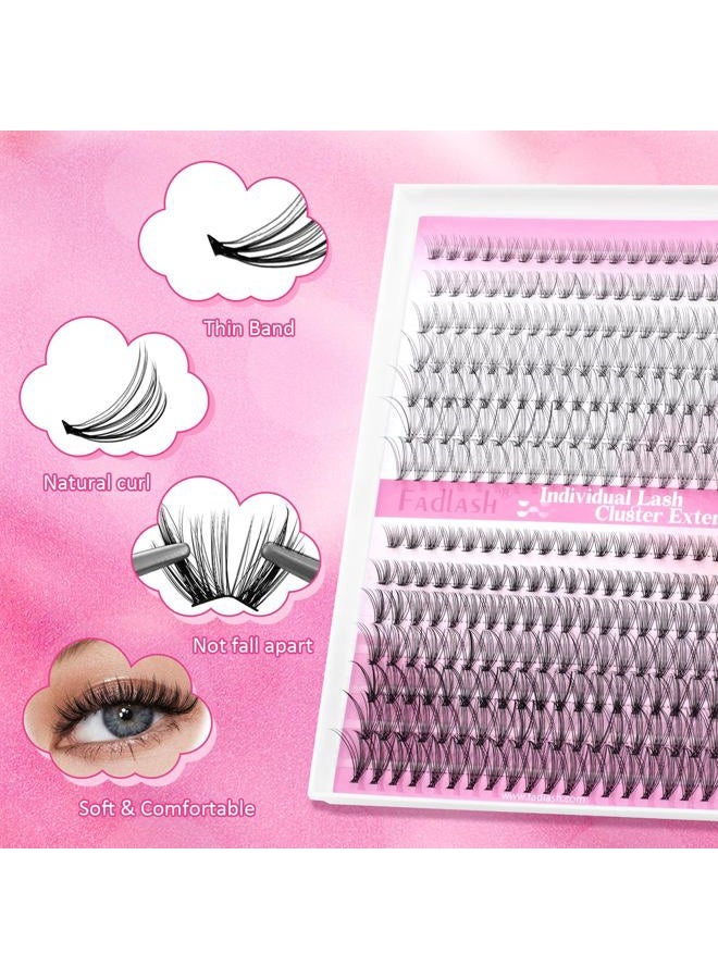 FADLASH DIY Eyelash Extension 10D+20D Cluster Lashes Large Mixed Tray Natural Long Mink Individual Lashes Reusable False Eyelashes Extension (10D+20D-0.07-D, 8-16mm) - Image 3