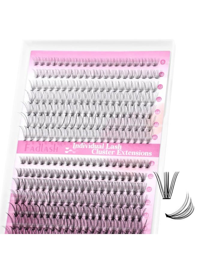 FADLASH DIY Eyelash Extension 10D+20D Cluster Lashes Large Mixed Tray Natural Long Mink Individual Lashes Reusable False Eyelashes Extension (10D+20D-0.07-D, 8-16mm) - Image 1