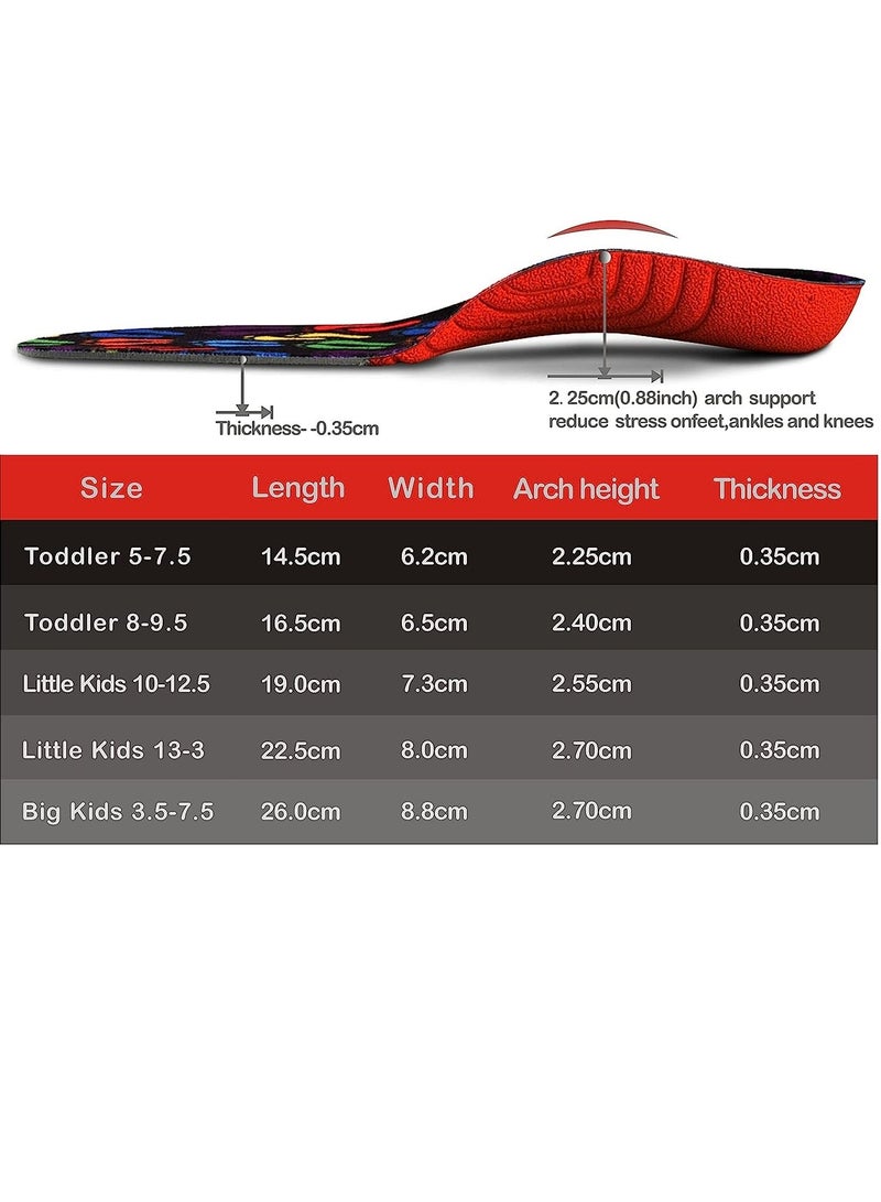 SYOSI Orthotic Insole, Kids Orthotic Cushioning Arch Support Shoe Insoles, Children Pu Foam Inserts for Flat feet, Plantar Fasciitis, Feet Heel Pain Relief (14.5 cm) - Image 2