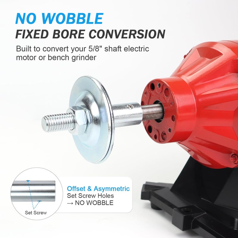 BLSGBUIDING 5/8" Fixed Bore Shaft Arbor Extension - Thicker Version No Wobble for Buffing Grinding Wheels/For Bench Grinder - Right 1 Pack (Steel) - Image 3