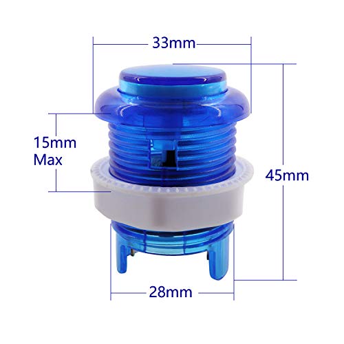 SJ@JX Arcade 2 Player Game Controller Stick DIY Kit LED Buttons MX Microswitch 8 Way Joystick USB Encoder Cable for PC MAME Raspberry Pi Red Blue - Image 3