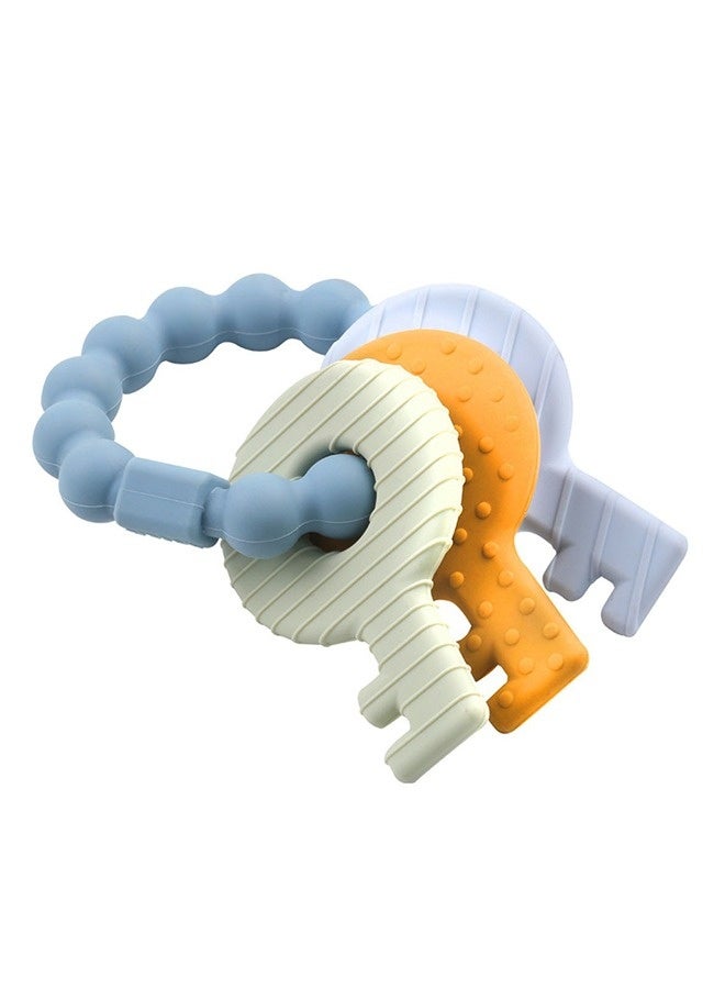Silicone Teether Bracelet Cute Babies Teething Ring Unisex Teething Toy for Baby Silicone Chew Bracelet Blue - Image 3