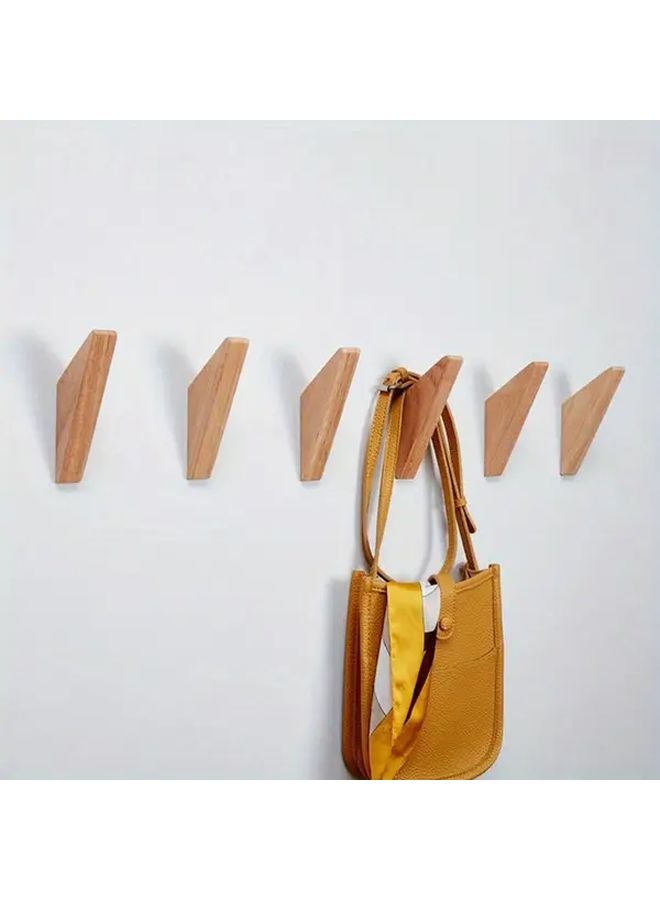 6pcs Oak Wall Hooks Multi Functional Coat Hat Hanger For Jackets Scarves Towels - Image 2